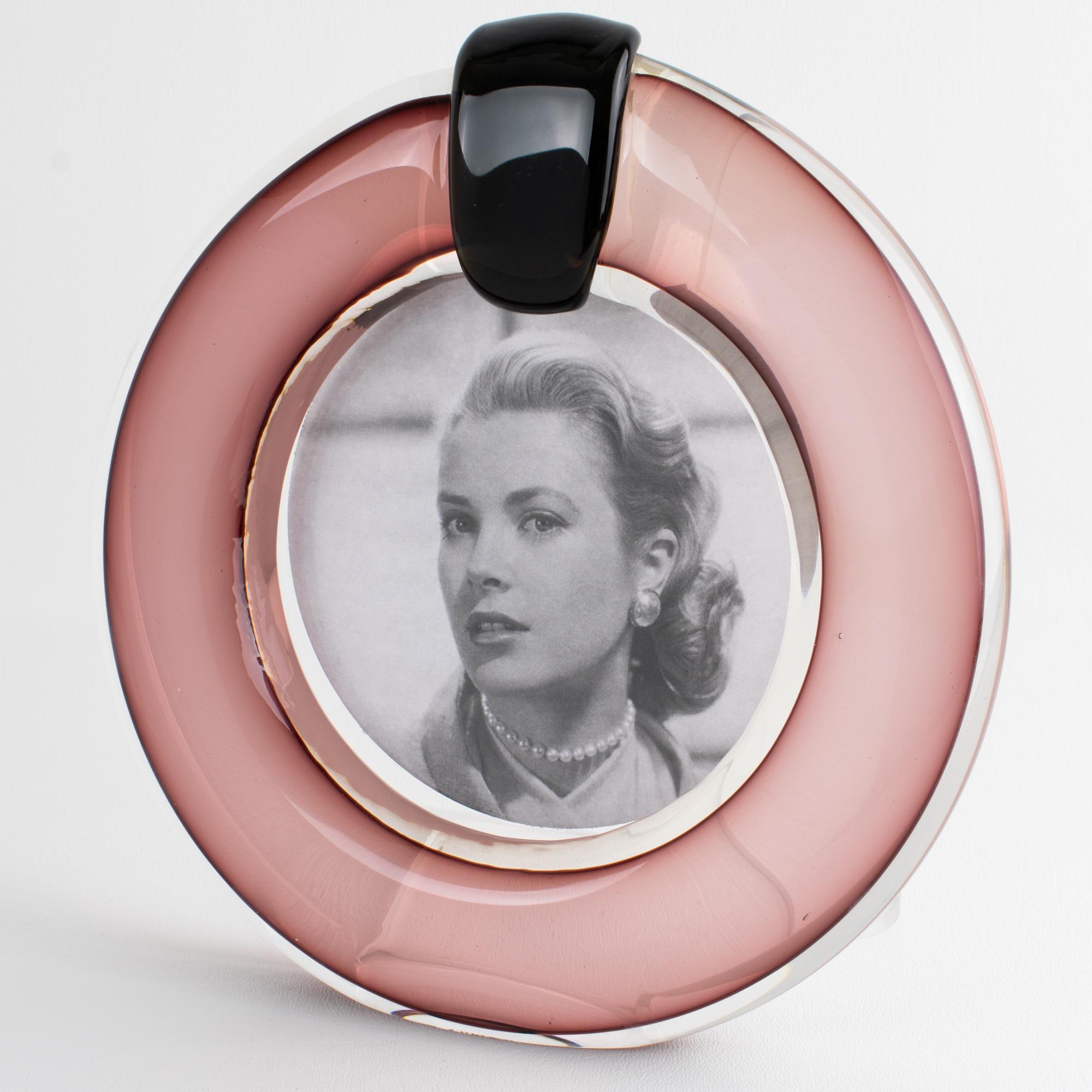 Moderne Cadre photo en verre d'art de Marcello Furlan Murano, Italie circa 1980 en vente