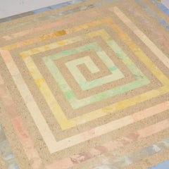 Marcello Mioni "Regenbogen" Cocktailtisch aus Marmor und Messing