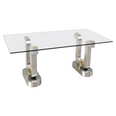 Marcello Mioni Stainless Steel & Brass Dining Table