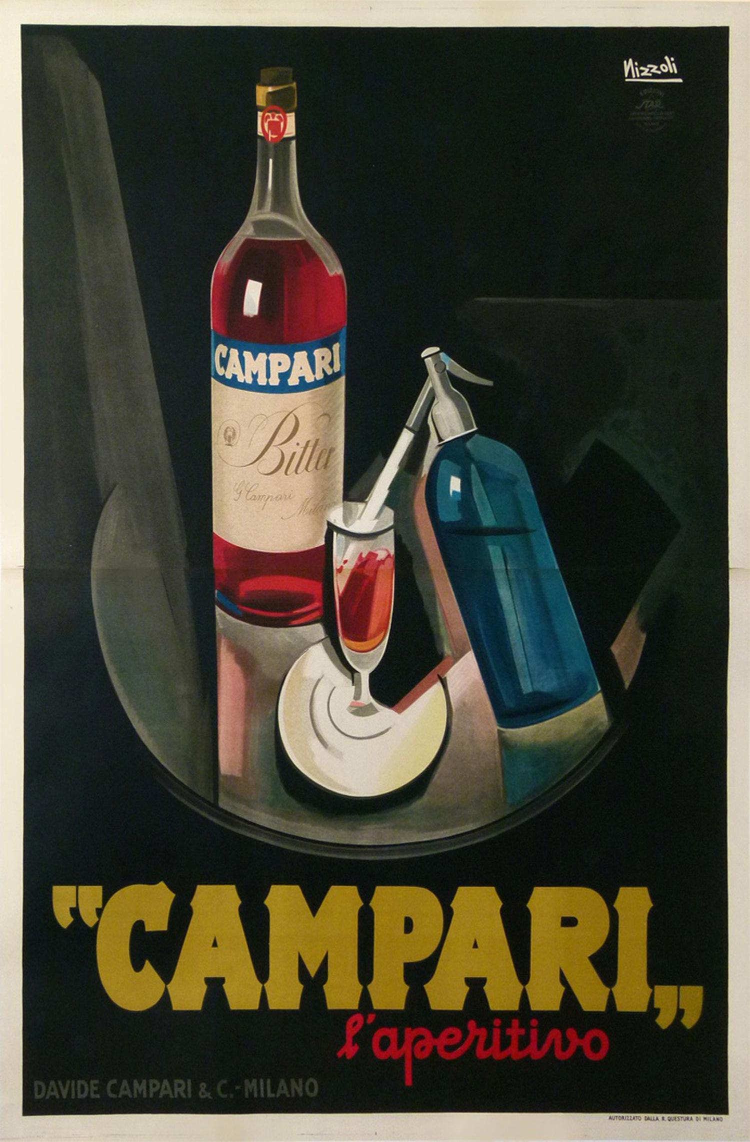 Original Vintage Italian Campari Poster by Nizzoli 1926 Large Format - Print by Marcello Nizzoli