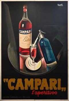 Póster original vintage de licor italiano Bitter Campari de Marcello Nizzoli 1926