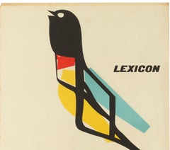 Original Vintageplakat "Lexicon Hispano Olivetti Typewriter Graphic Design Bird"