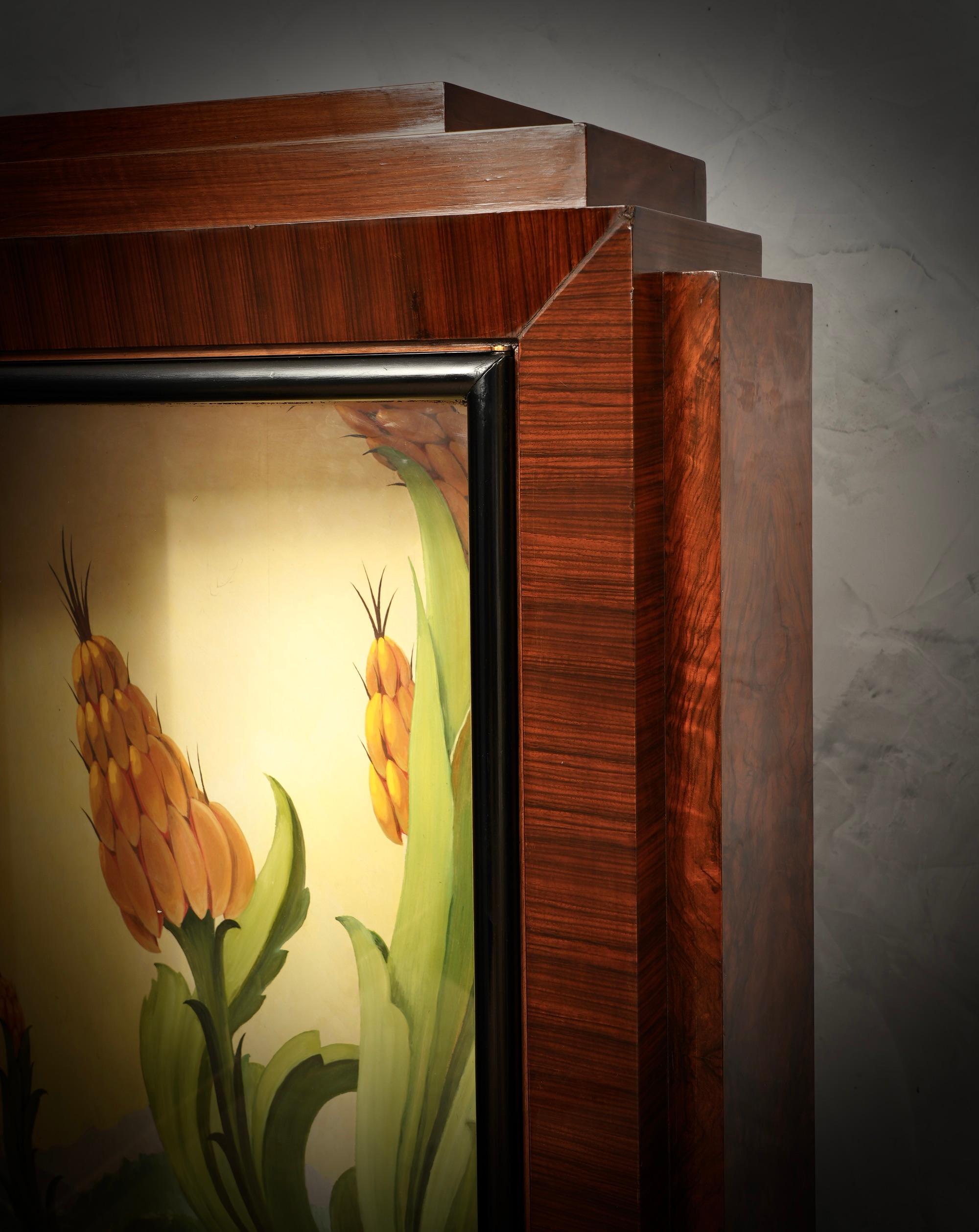 Marcello Piacentini Art Deco Walnut Wood Italian Corner Cupboards, 1940 For Sale 2