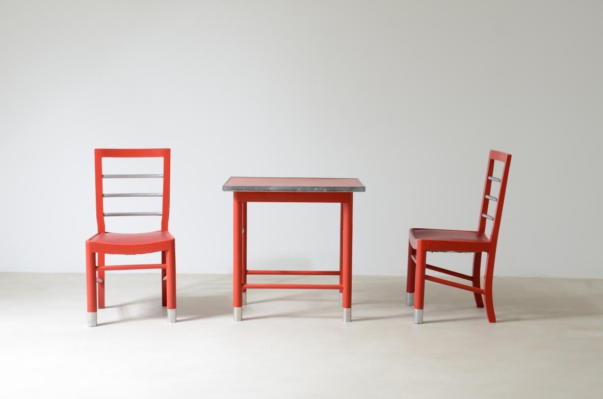 Mid-Century Modern Deux chaises en bois laqué Marcello Piacentini  en vente