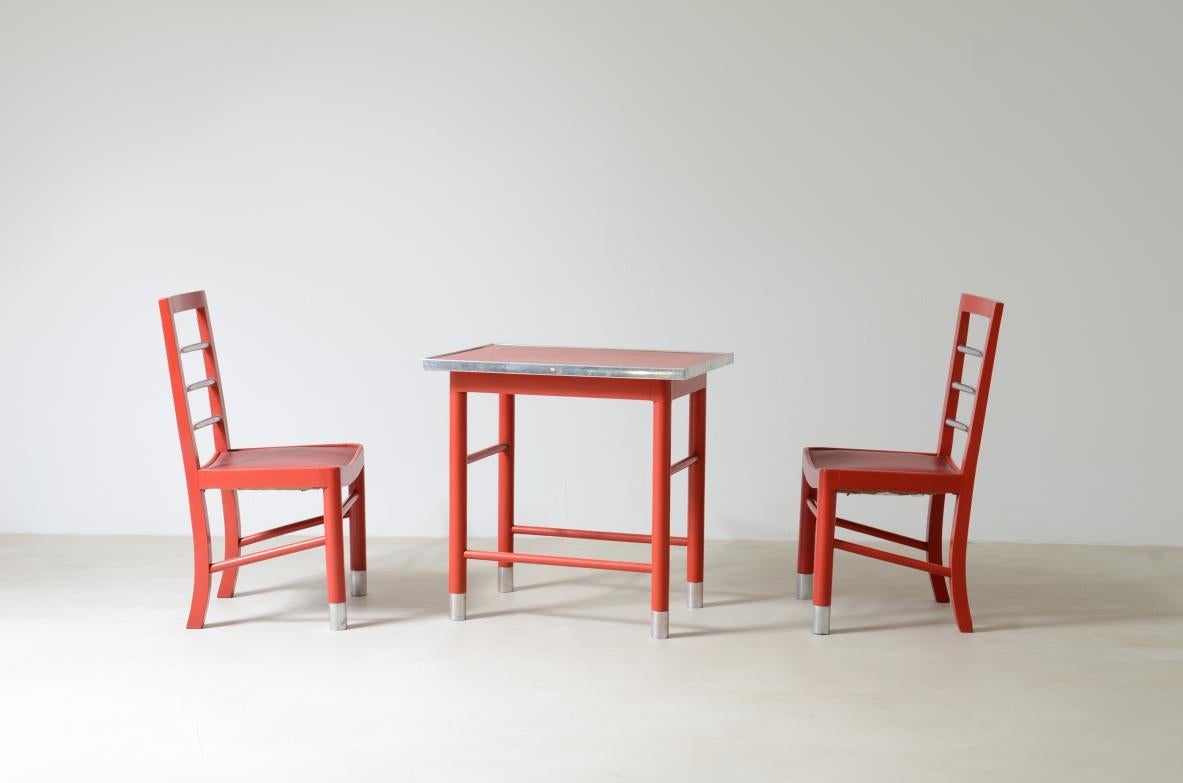 Européen Deux chaises en bois laqué Marcello Piacentini  en vente