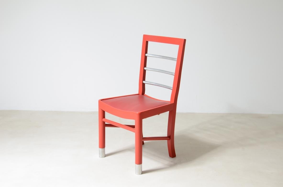 European Marcello Piacentini, two Chairs in Lacquered Wood  For Sale