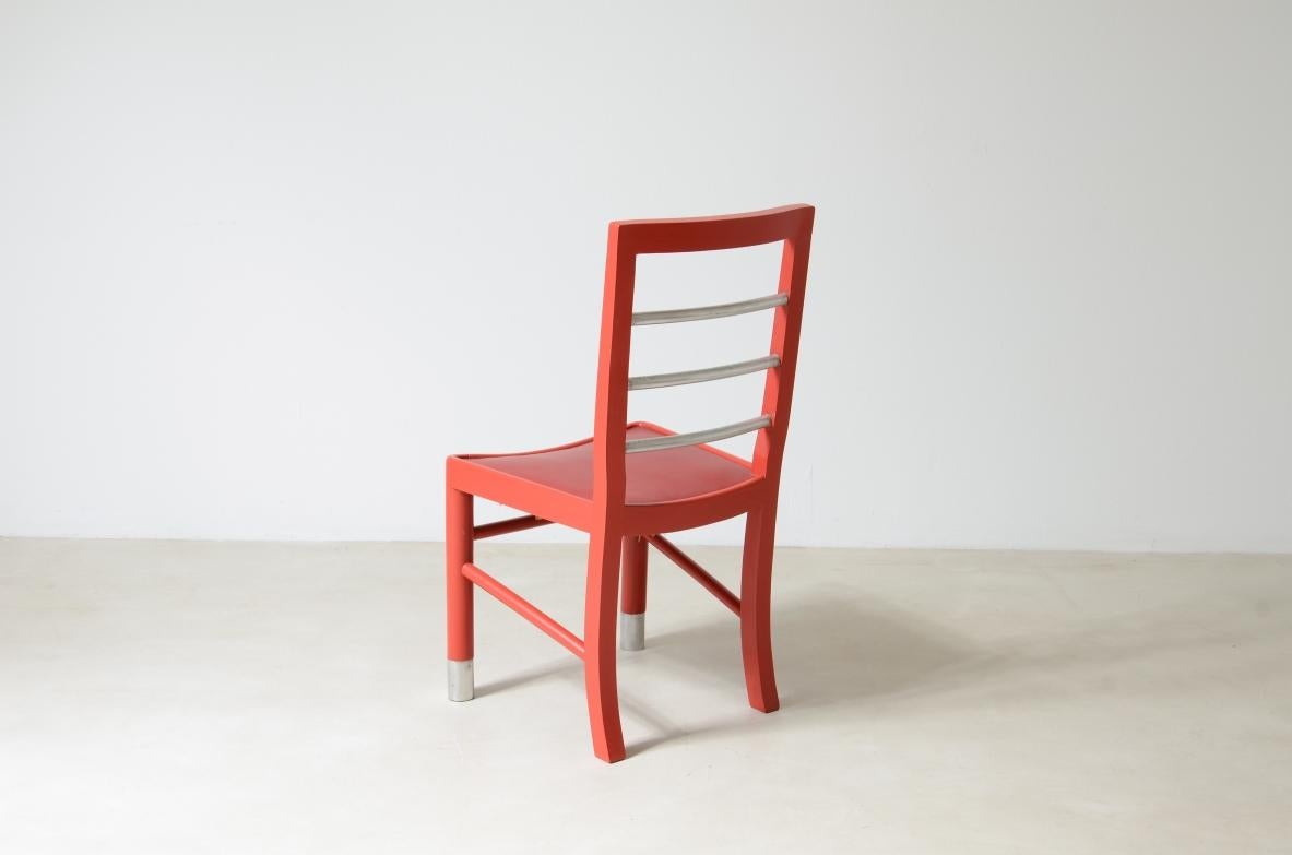 Marcello Piacentini, two Chairs in Lacquered Wood  In Excellent Condition For Sale In Milano, IT