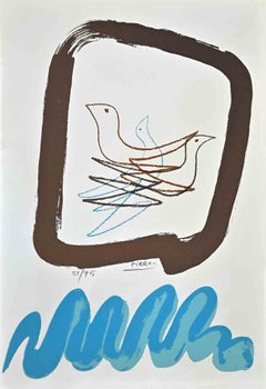 Birds - Original Screen Print by M. Pirro - 1980s