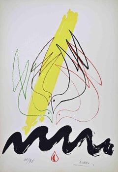 Doves - Lithograph by Marcello Pirro - 1970s