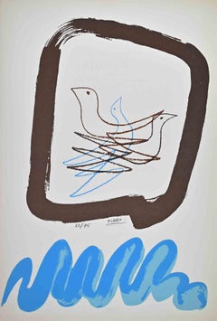 Pigeon - Lithographie de Marcello Pirro - années 1970