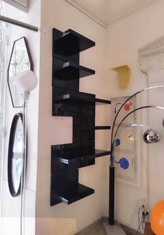 Marcello Siard per Kartell Set di 6 scaffali in plastica nera, Italia  1970s