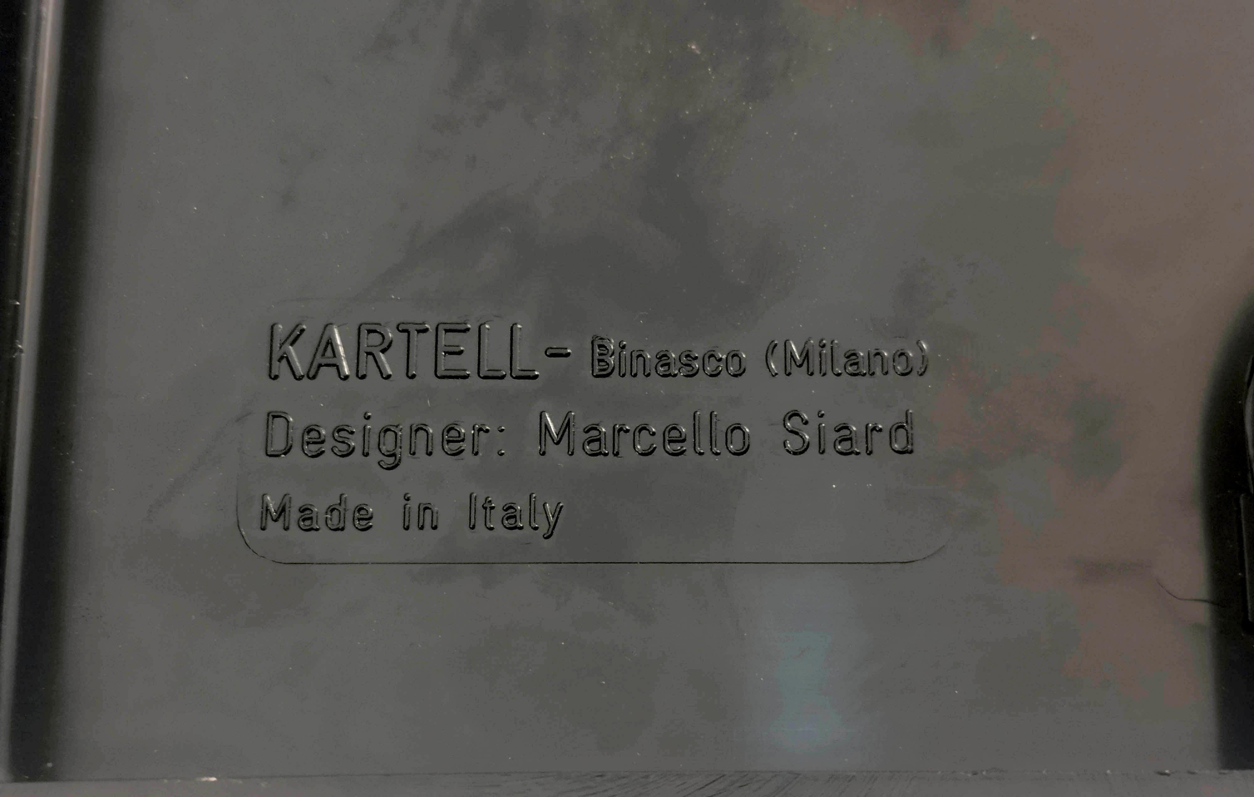 Marcello Siard for Kartell Set of 6 Black Plastic Shelves, Italy  1970s In Good Condition For Sale In Naples, IT