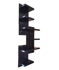 Marcello Siard for Kartell Set of 6 Black Plastic Shelves, Italy  1970s