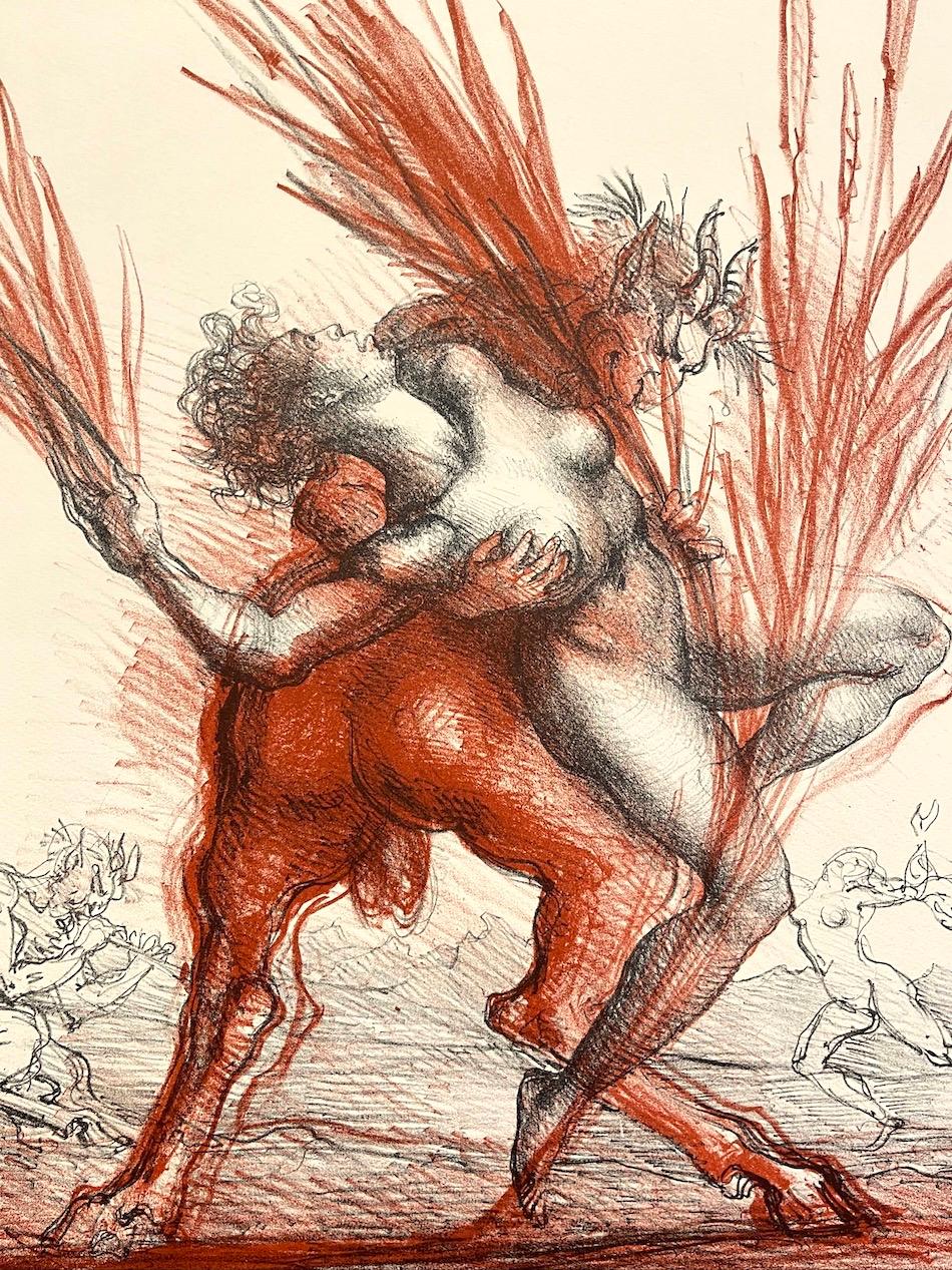 OVID METAMORPHOSES Signierte Lithographie, Nessus und Deianira, Zentaur, Mythologie  (Zeitgenössisch), Print, von Marcello Tommasi