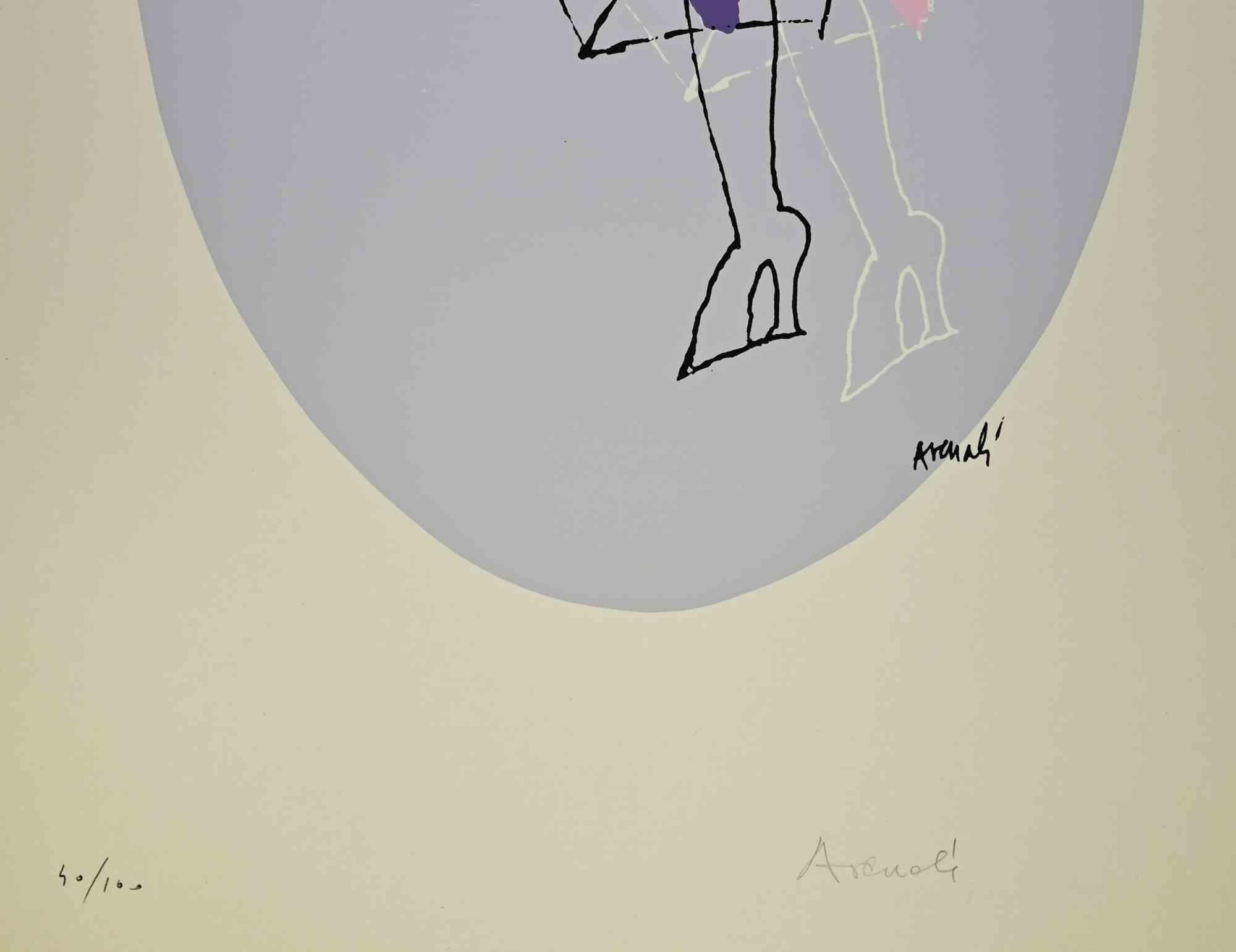Grey Oval - Lithograph by Marcello Avenali - 1960 - Print by Marcello Venali