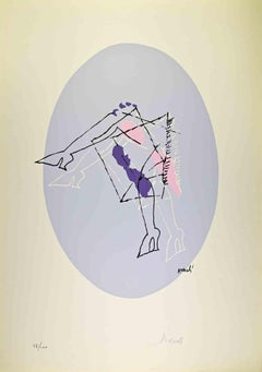 Grey Oval - Lithograph by Marcello Avenali - 1960