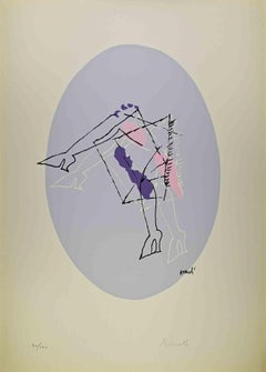 Grey Oval - Lithograph by Marcello Avenali - 1960