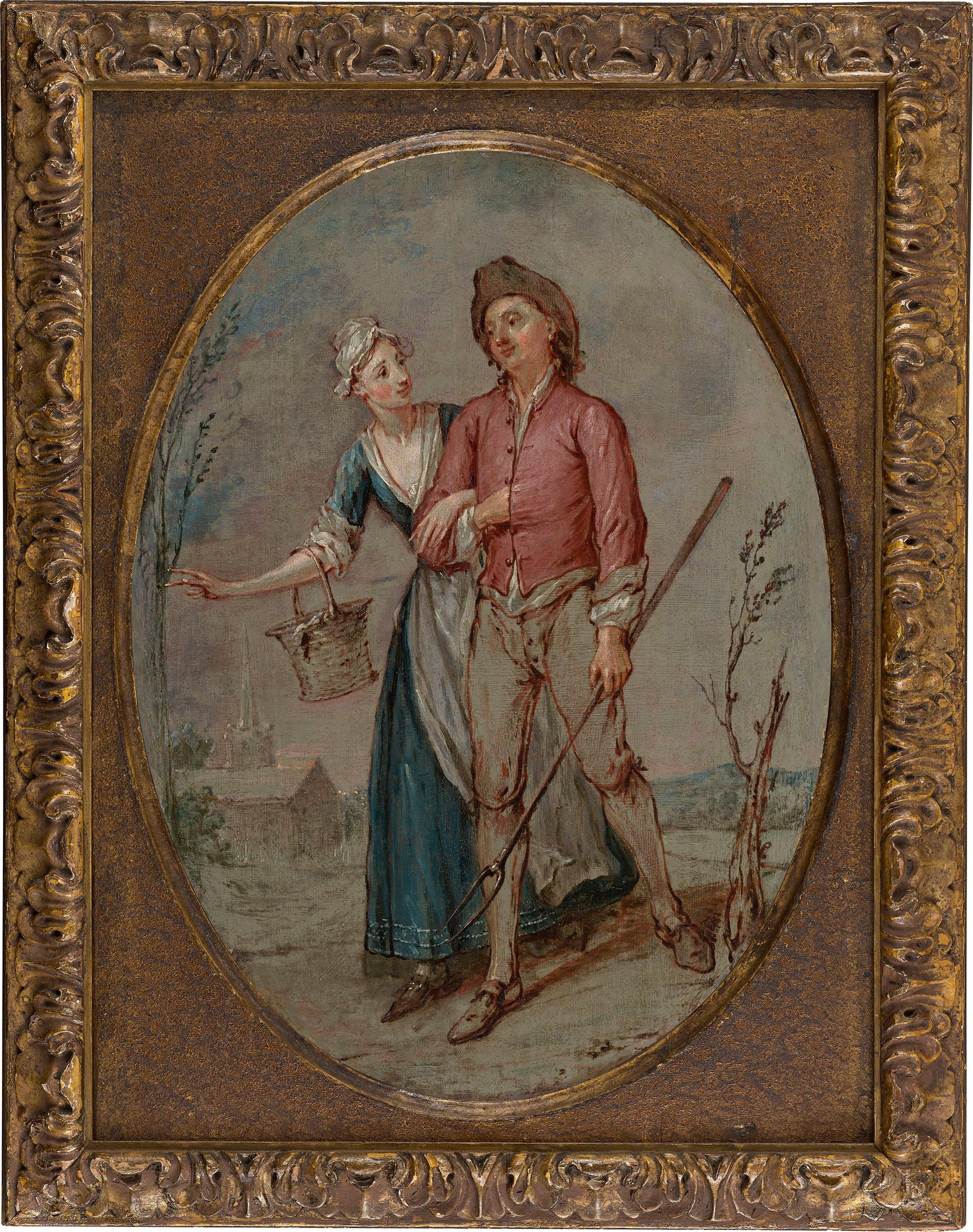 Marcellus Laroon The Younger Figurative Painting - A young couple returning from the fields