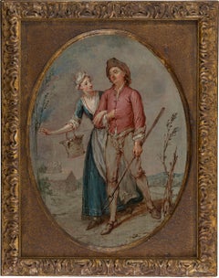 A young couple returning from the fields