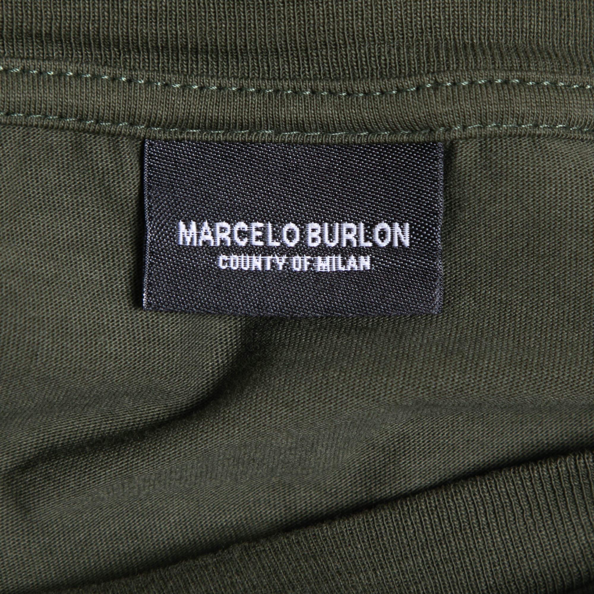 Marcelo Burlon Military Green Coquimbo Print Baumwolle Rundhals T-Shirt S im Zustand „Hervorragend“ im Angebot in Dubai, Al Qouz 2