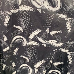 MARCELO BURLON Size M Black Grey Snake Polyamide Oversized Hooded Raincoat