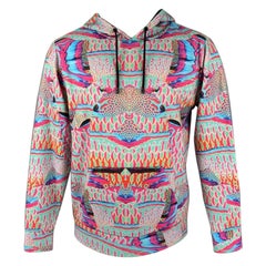 MARCELO BURLON Size S Multi-Color Abstract Cotton & Polyester Hooded Sweatshirt
