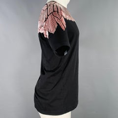 MARCELO BURLON Size XS Black Red Cotton Beaded Wings T-shirt
