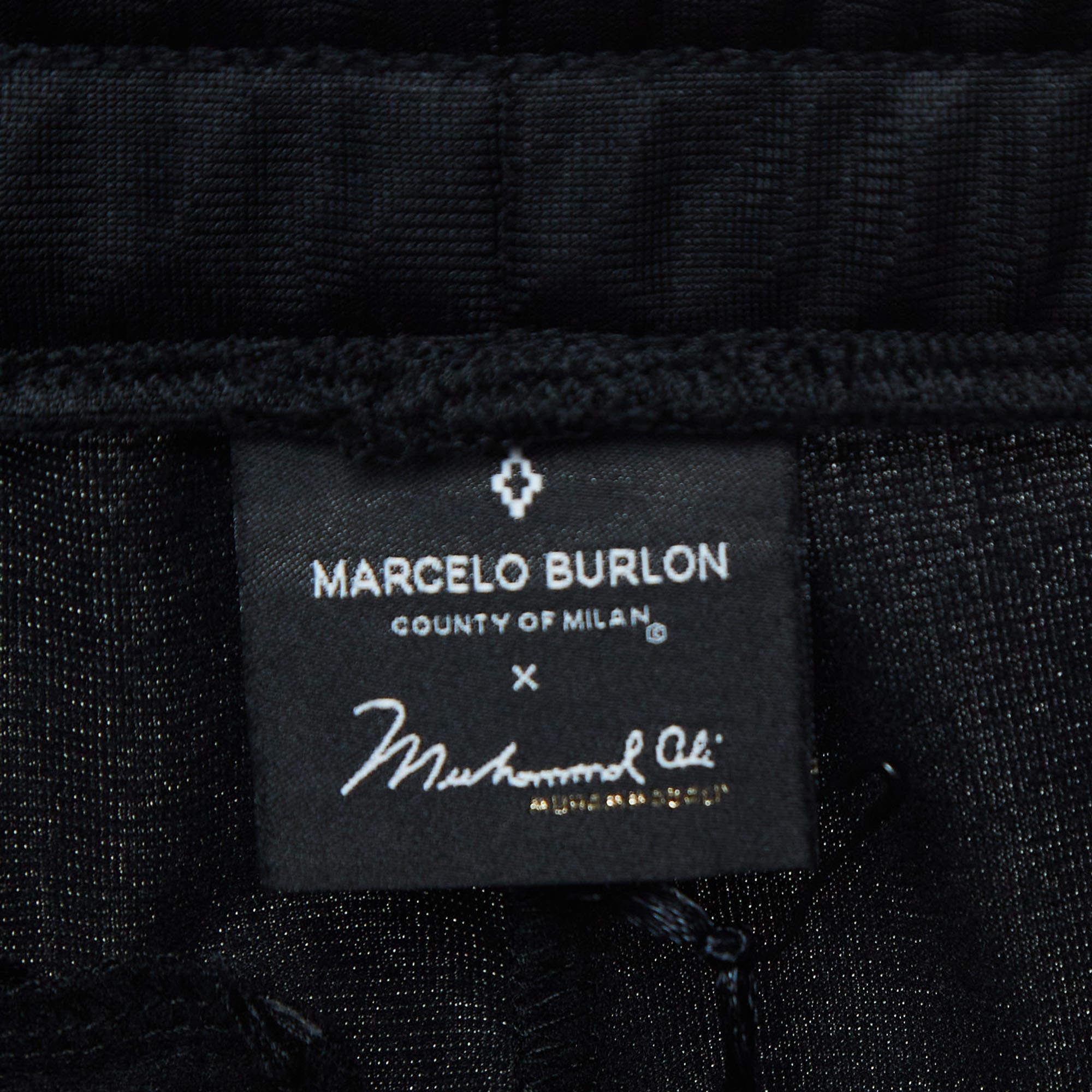 Marcelo Burlon X Muhammad Ali Black Jersey Track Pants L 1