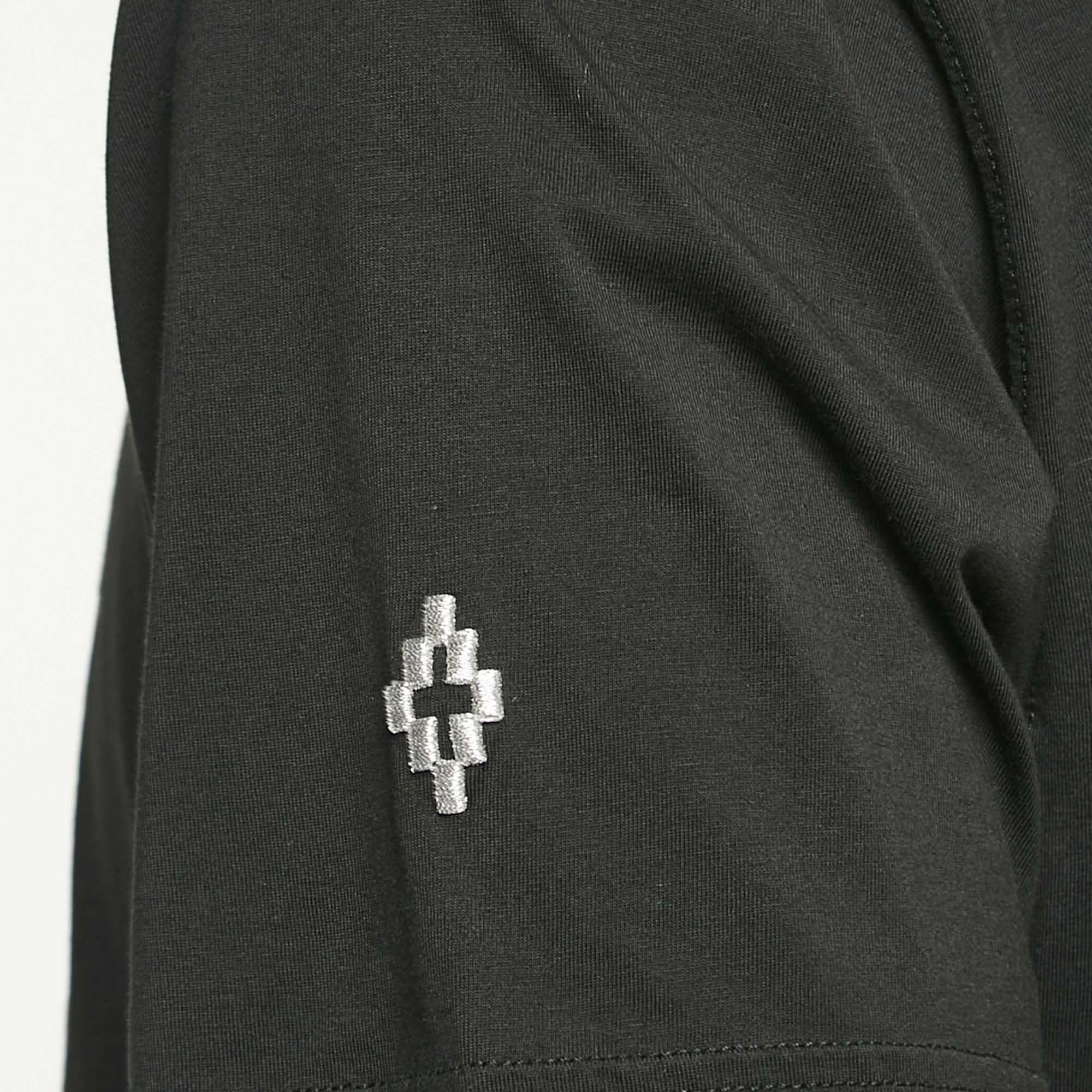 Marcelo Burlon x NBA Schwarzes T-Shirt aus Baumwolle mit Knicks-Druck und Mesh-Besatz, schwarz, S Herren im Angebot