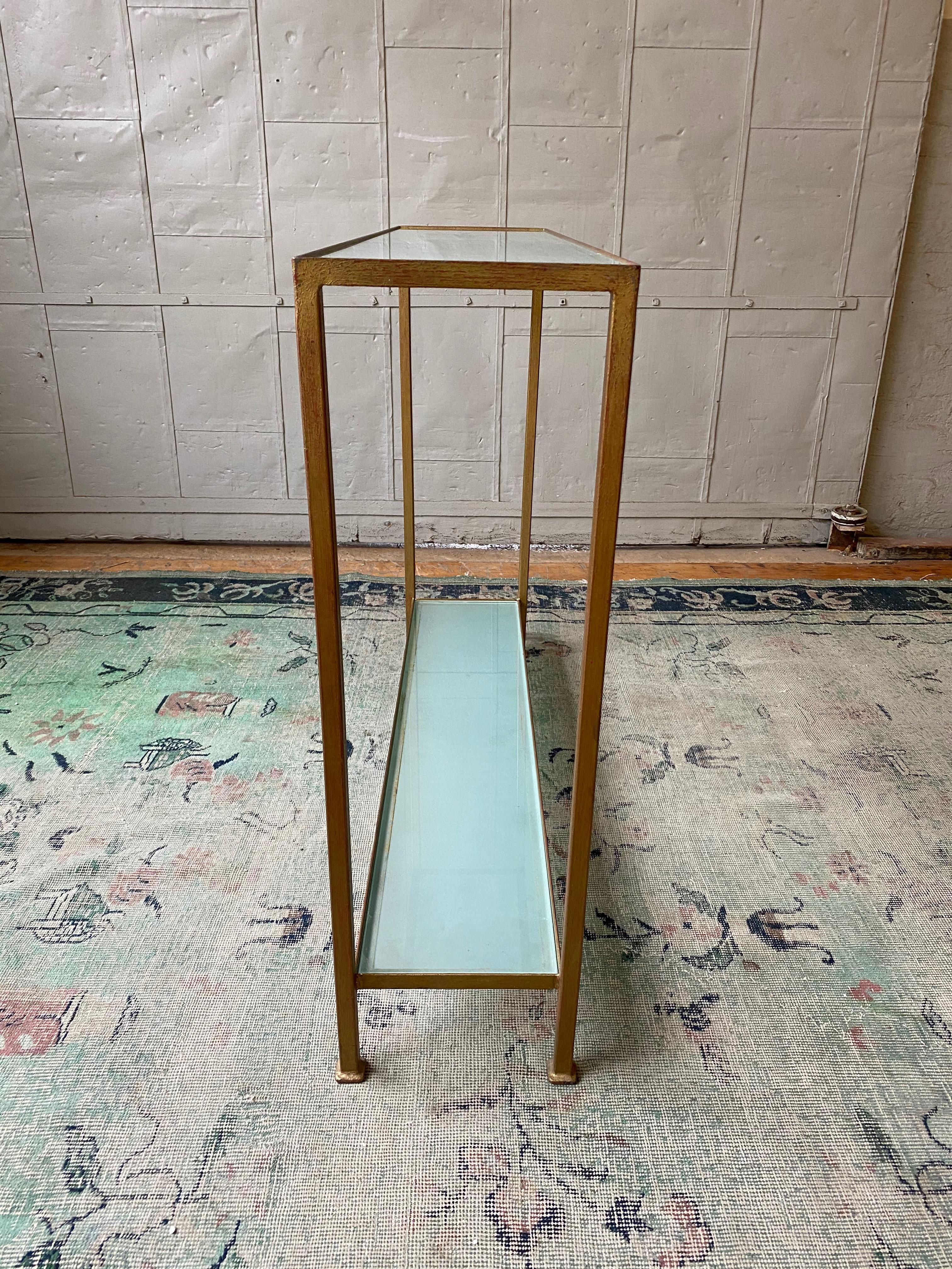 Marcelo Console Table with Sandblasted Glass Shelves For Sale 7