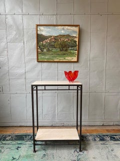 Marcelo Console Table with Travertine Shelves