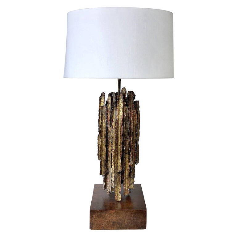 Marcelo Fantoni Brutalist Torch Metal Cut Table Lamp For Sale at ...