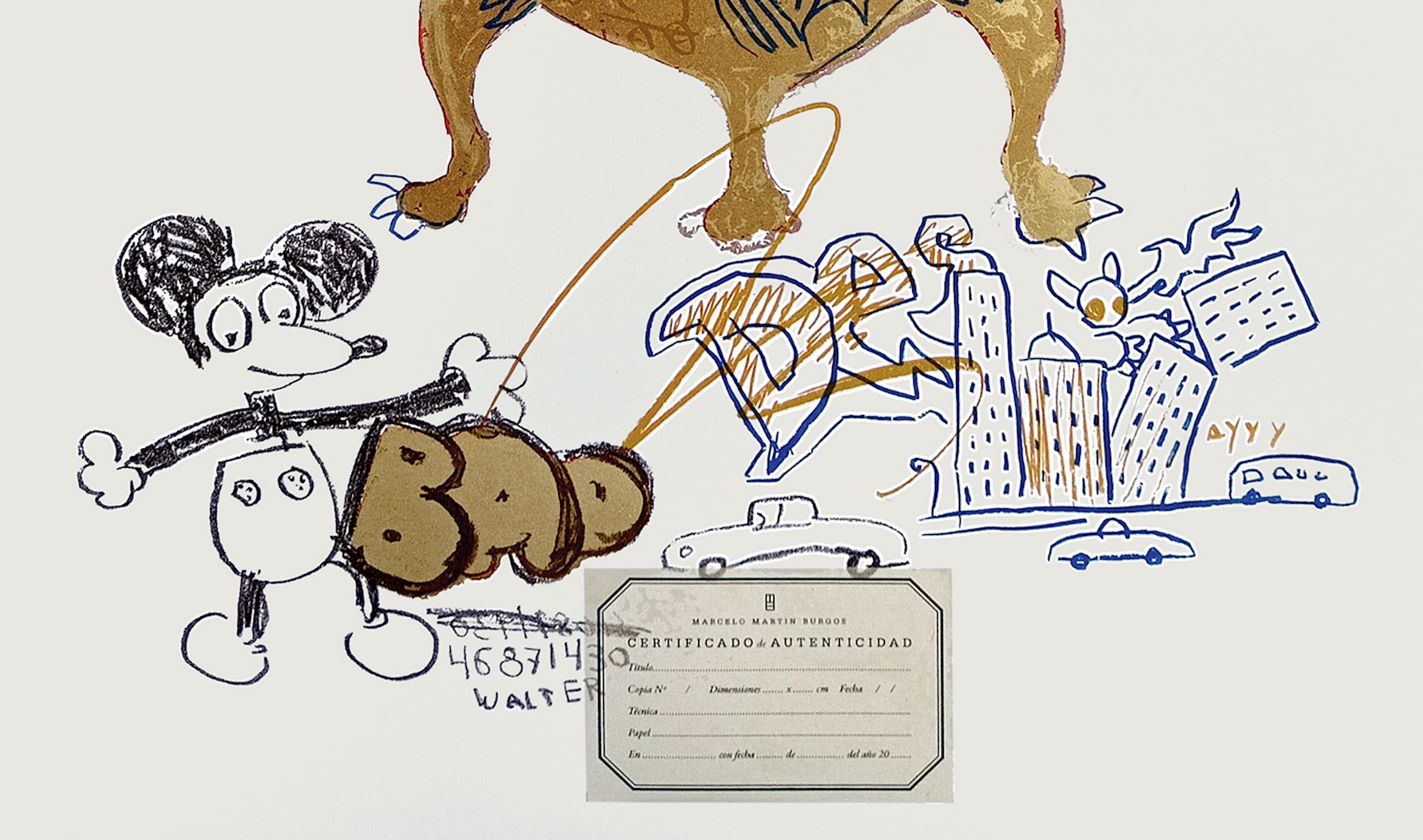 Kettle II by Marcelo Martin Burgos - Lithograph, Mickey, childhood, imagination For Sale 4