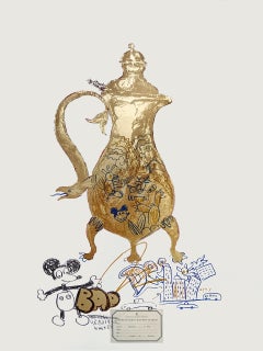 Tetera II de Marcelo Martin Burgos - Litografía, Mickey, infancia, imaginación