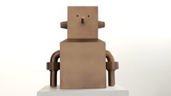 Chunky Dory by Marcelo Martin Burgos - Polished bronze sculpture of a robot
