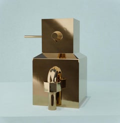 Chunky Dory by Marcelo Martin Burgos - Polished bronze sculpture of a robot