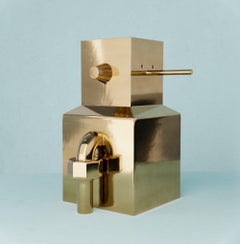 Chunky Dory by Marcelo Martin Burgos - Polished bronze sculpture of a robot