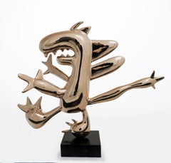 Der kleine Menschenfresser by Marcelo Martin Burgos - polished bronze, gold