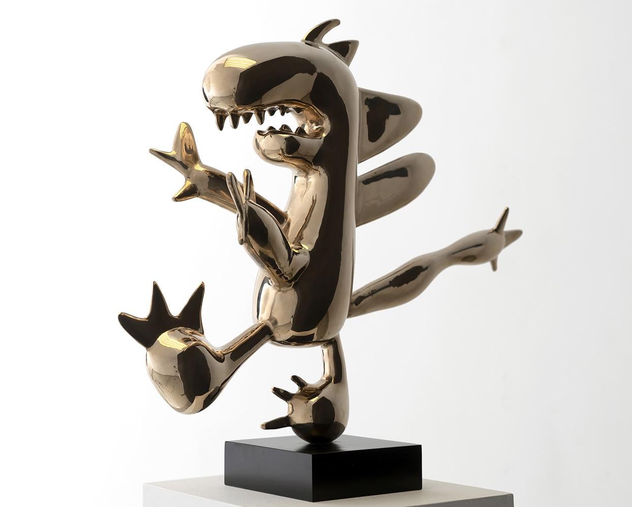 Der kleine Menschenfresser di Martin Klein Burgos - bronzo lucido, oro - Sculpture Contemporaneo di Marcelo Martin Burgos