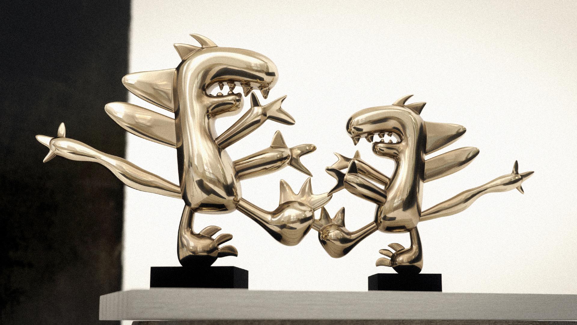 Der kleine Menschenfresser di Martin Klein Burgos - bronzo lucido, oro in vendita 2