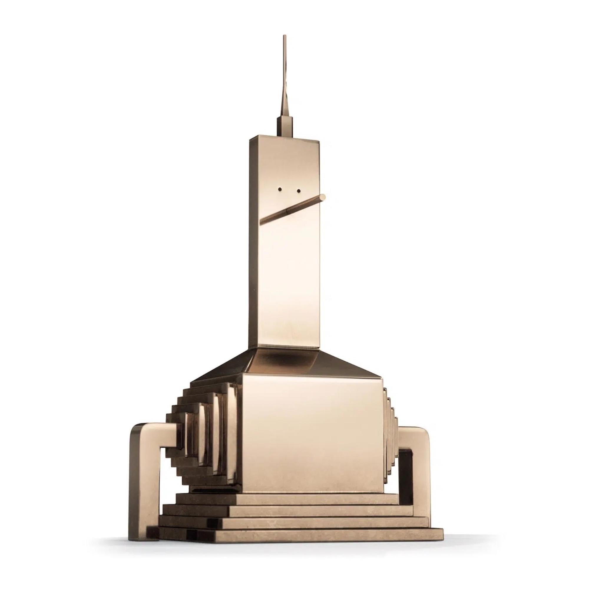 Empire di Martin Burgos - Scultura in bronzo lucido, robot, oro