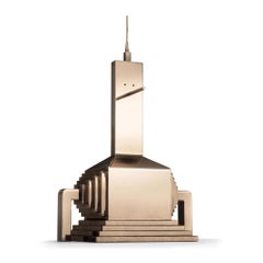 Empire by Marcelo Martin Burgos - Polished bronze sculpture, robot, golden