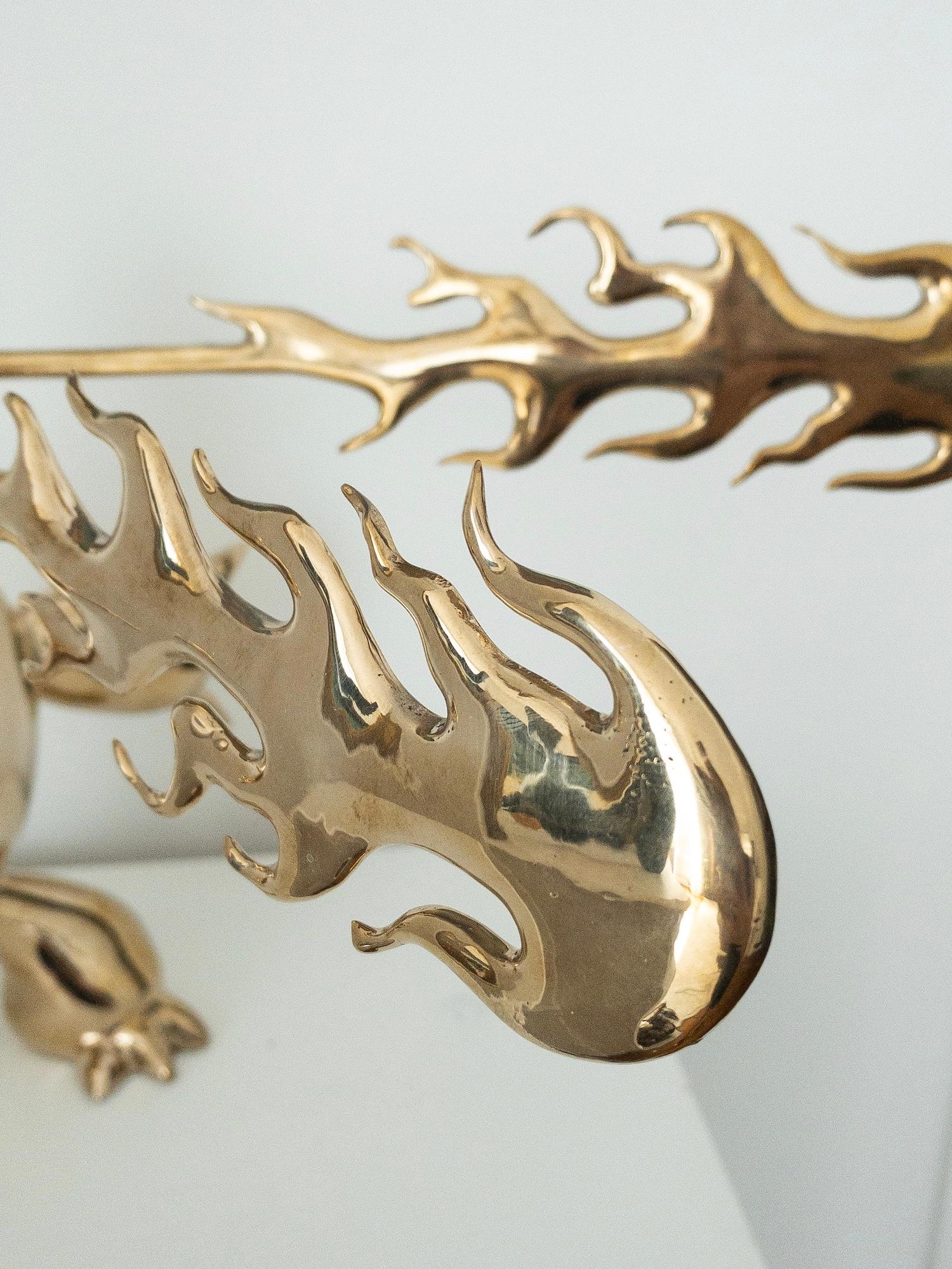 Furious Demon by Marcelo Martin Burgos - Polished bronze sculpture, golden For Sale 9