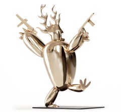 King Thug by Marcelo M. I-One - sculpture en bronze poli, doré