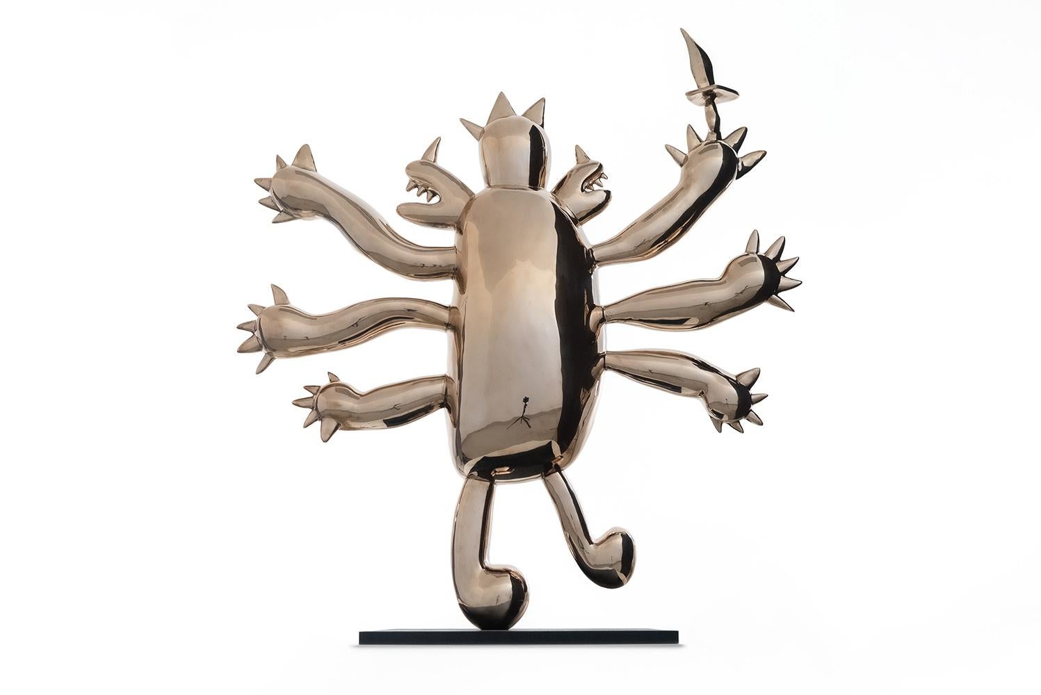 Luzar is a polished bronze sculpture by contemporary artist Marcelo Martin Burgos, dimensions are 100 × 86 × 20 cm (39.4 × 33.9 × 7.9 in). 
The sculpture is signed and numbered, it is part of a limited edition of 12 editions, and comes with a