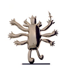 Luzar by Marcelo Martin Burgos - Bronze sculpture, golden, monster figure