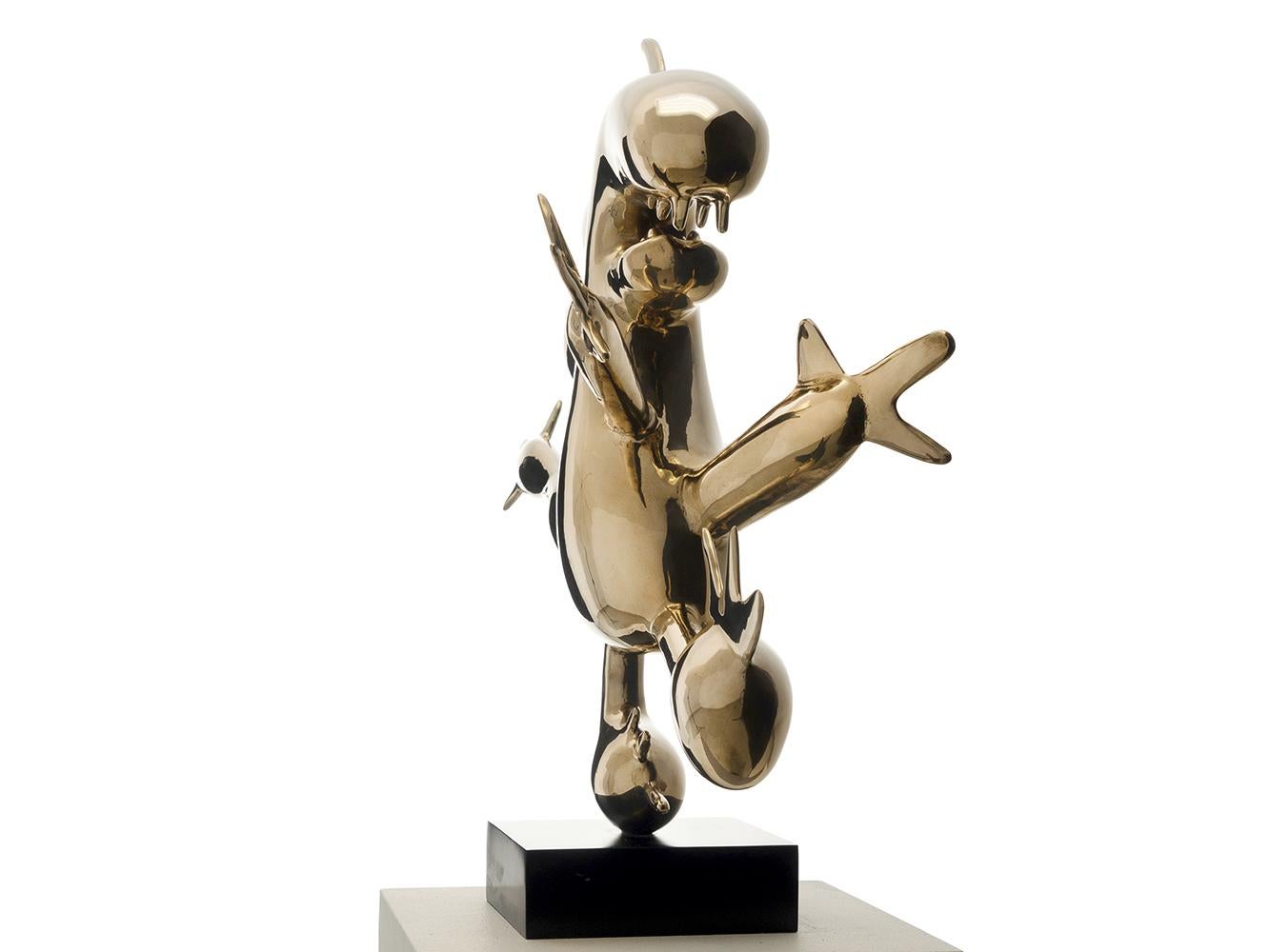Menschenfresser by Marcelo Martin Burgos - polished bronze sculpture, golden 2