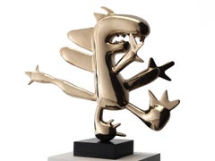 Menschenfresser di Marcelo Martin Burgos - scultura in bronzo lucido, oro