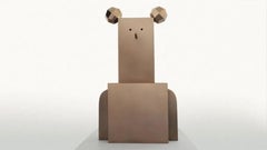 Viceroy by Marcelo Martin Burgos - Polished bronze sculpture of a robot, golden