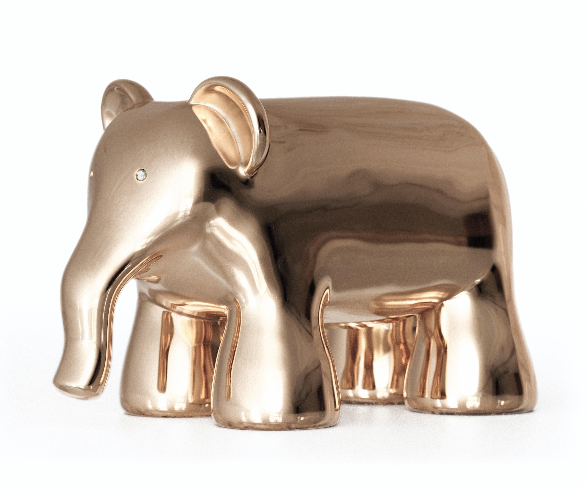 Zō by Marcelo Martin Burgos - polished bronze, gold, diamond, animal, figurative For Sale 1